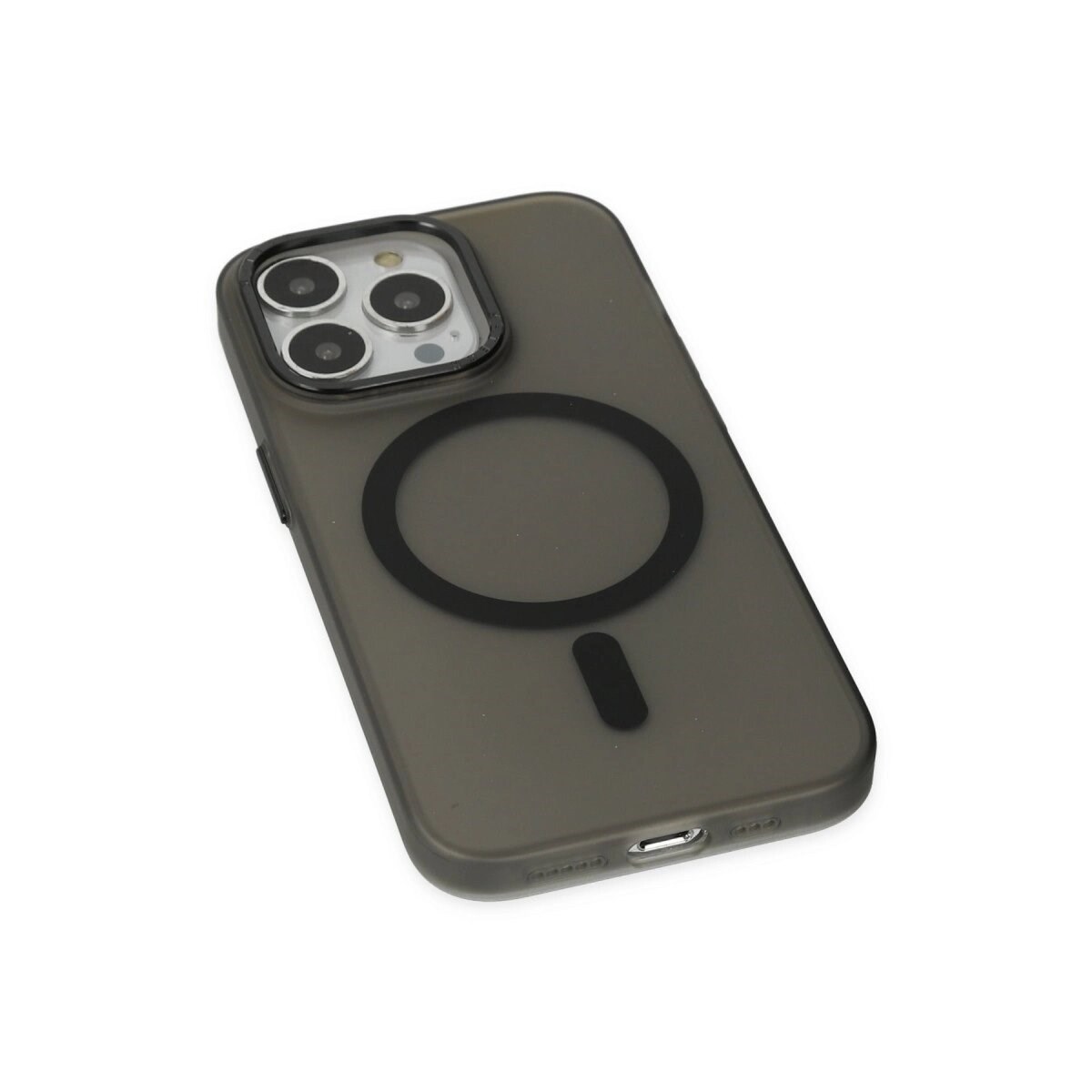 İphone 15 Pro Kılıf Lodos Magneticsafe Mat Kapak - Siyah