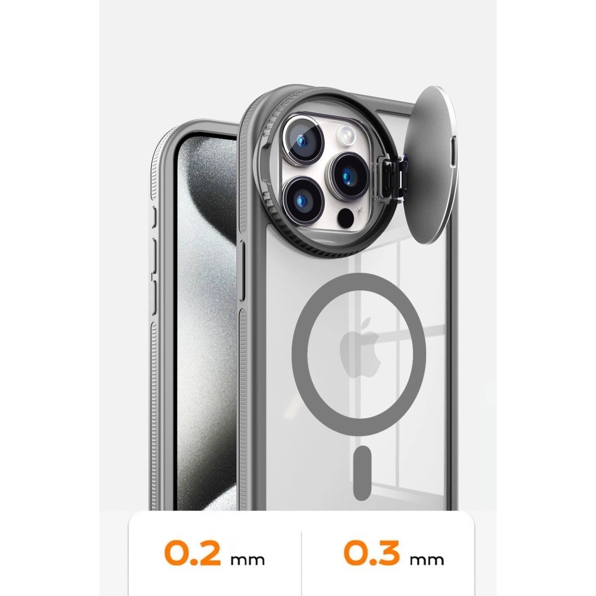 İphone 15 Pro Kılıf Teleskop Lens Magsafe Silikon Kapak - Koyu Yeşil