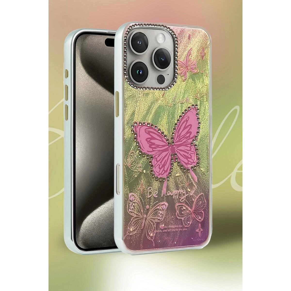 İphone 15 Pro Max Kılıf Blade Aynalı Desenli Kapak - Desen 1