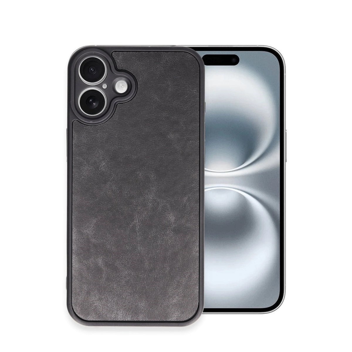 İphone 16 Plus Kılıf Aras Deri Kapak - Siyah