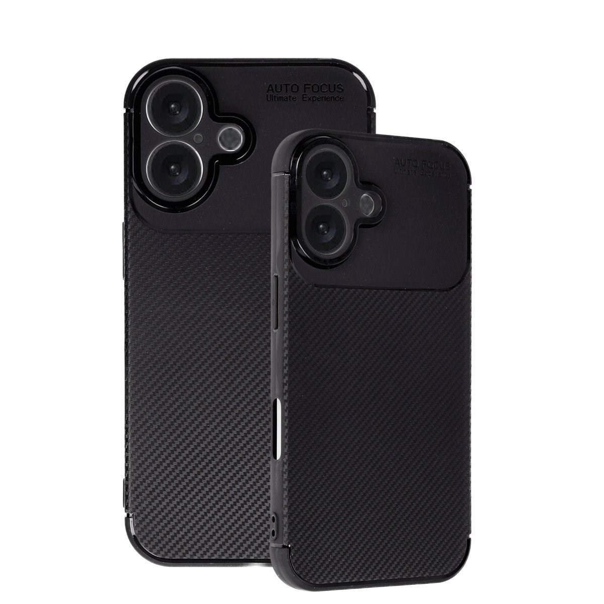 İphone 16 Plus Kılıf Auto Focus Karbon Kapak - Siyah