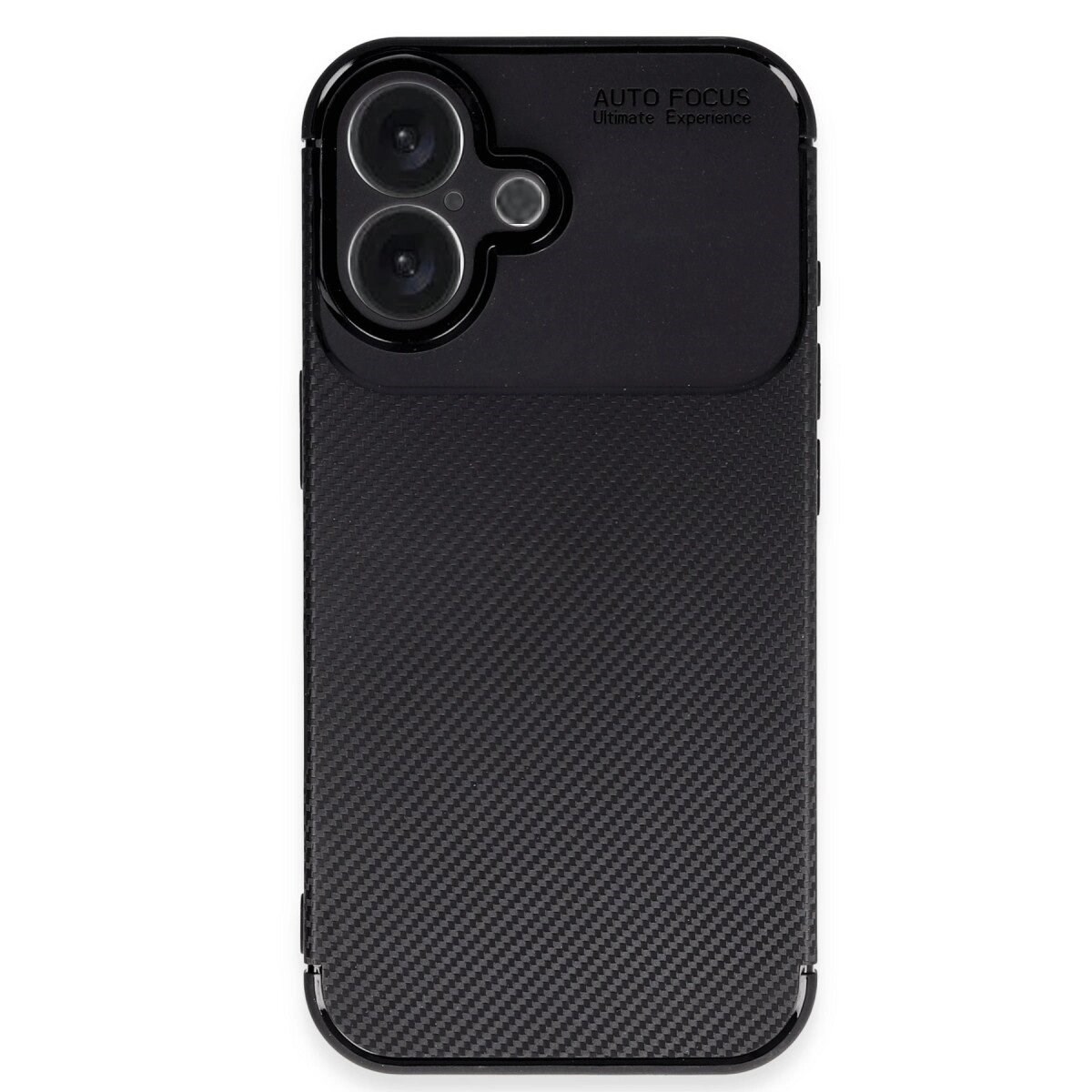 İphone 16 Plus Kılıf Auto Focus Karbon Kapak - Siyah