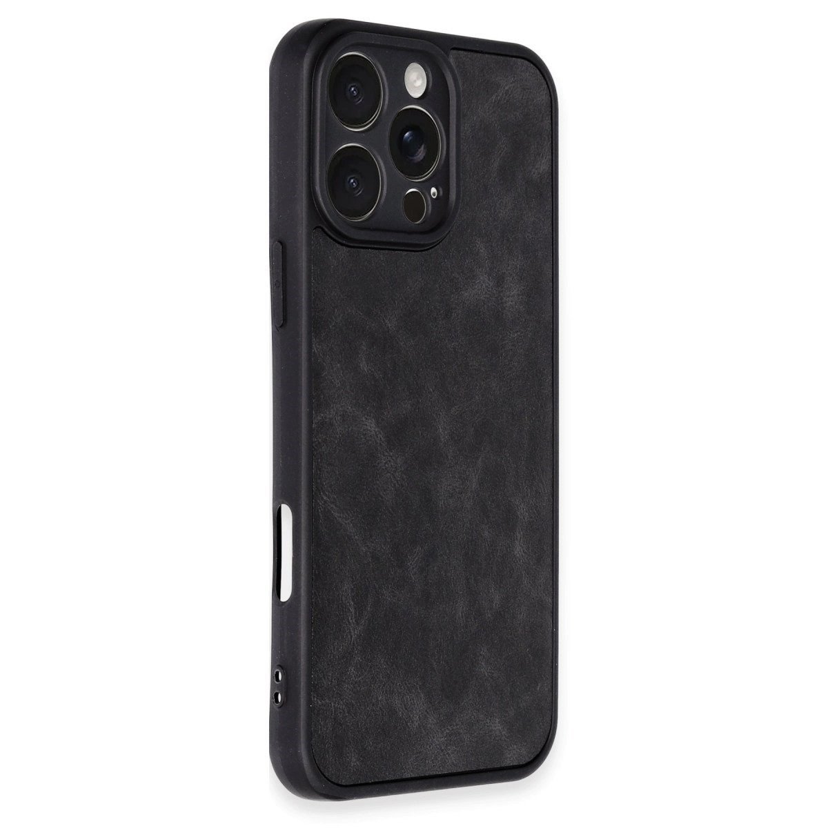 İphone 16 Pro Kılıf Aras Deri Kapak - Siyah