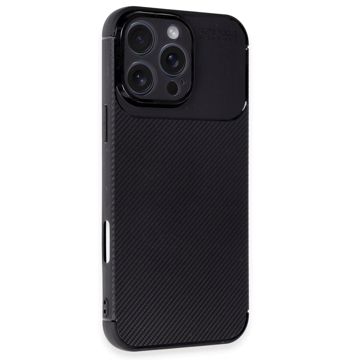 İphone 16 Pro Kılıf Auto Focus Karbon Kapak - Siyah