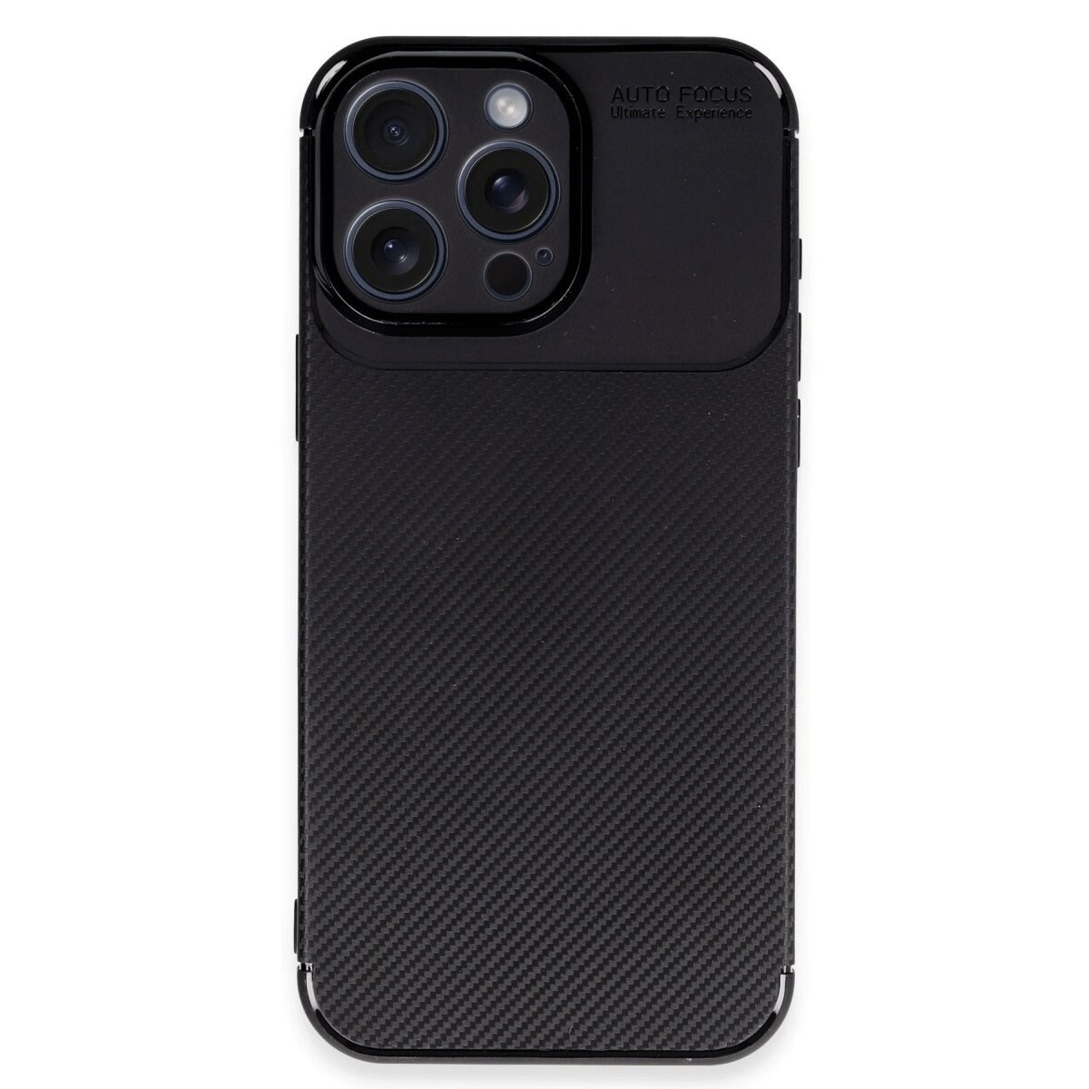 İphone 16 Pro Kılıf Auto Focus Karbon Kapak - Siyah