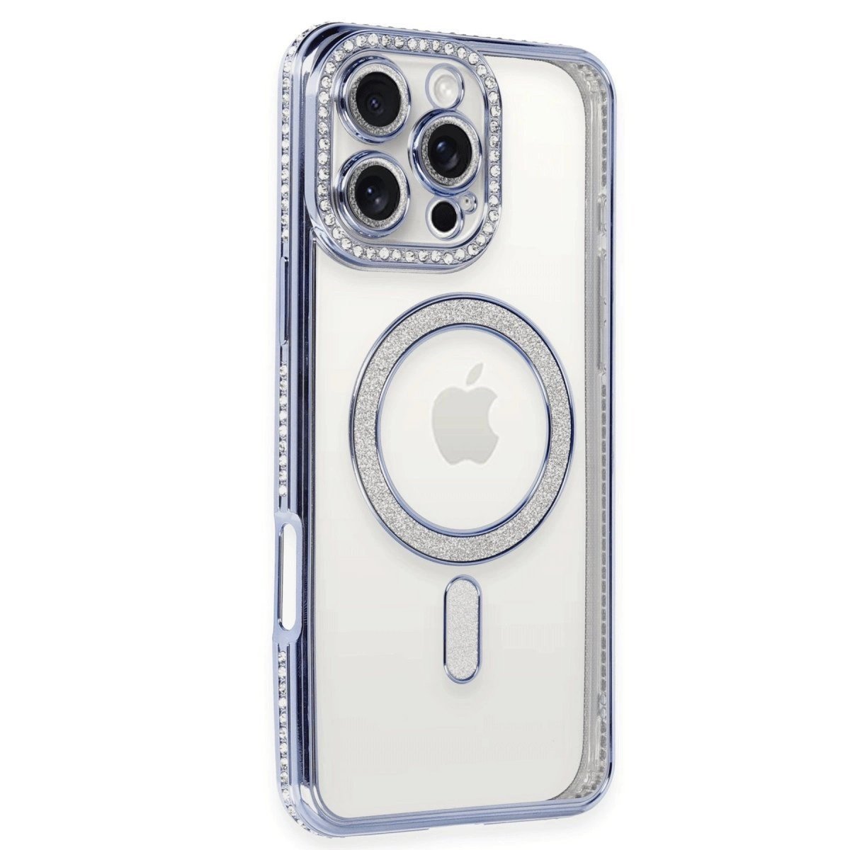 İphone 16 Pro Kılıf Joke Simli Magneticsafe Kılıf - Mavi
