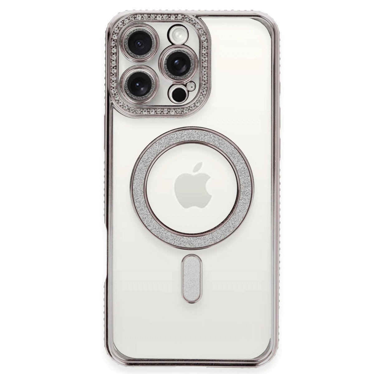 İphone 16 Pro Kılıf Joke Simli Magneticsafe Kılıf - Pembe