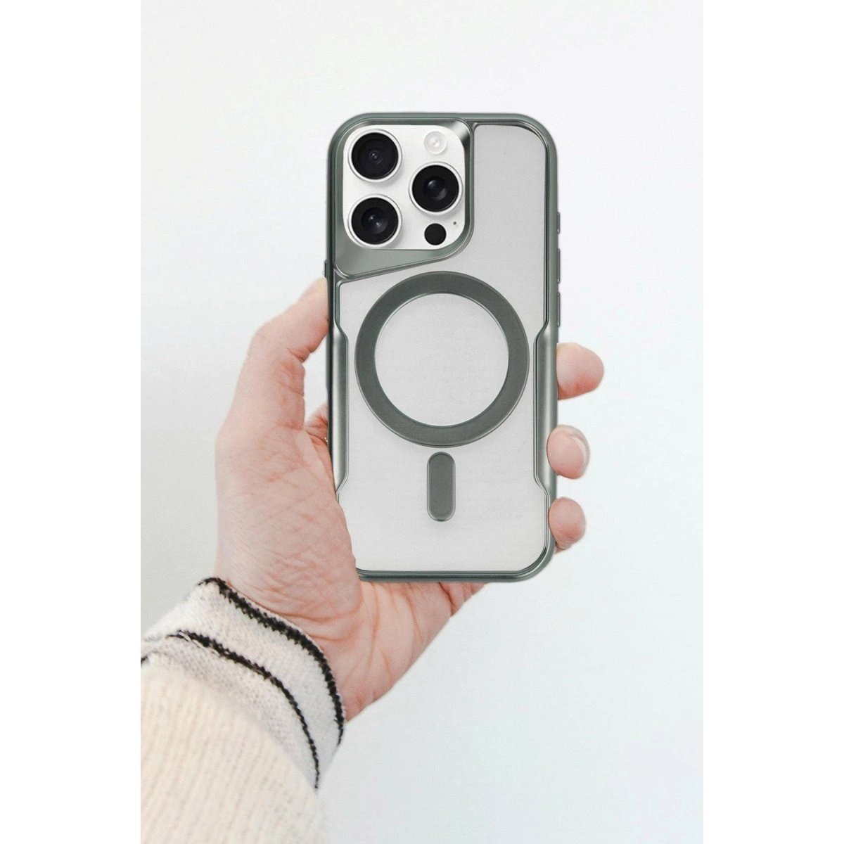 İphone 16 Pro Max Kılıf Boyi Magsafe Silikon Kapak - Çöl Titanyum