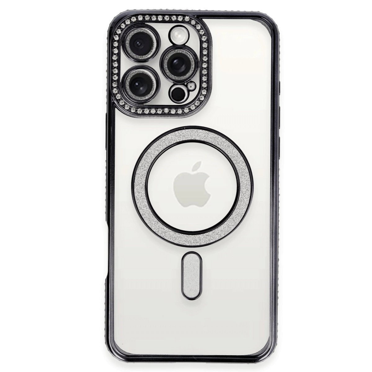 İphone 16 Pro Max Kılıf Joke Simli Magneticsafe Kılıf - Gri