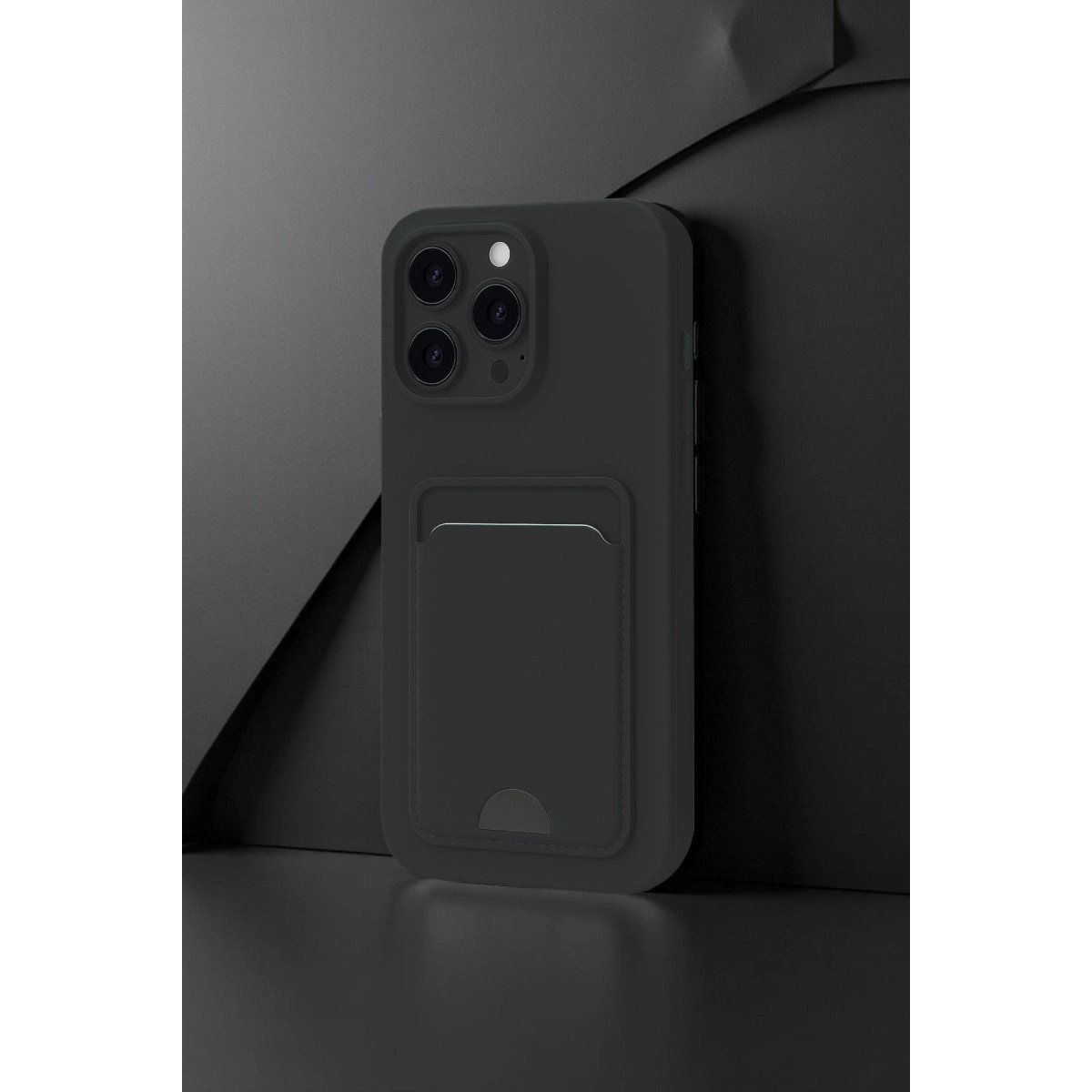İphone 16 Pro Max Kılıf Kelvin Kartvizitli Silikon - Bordo