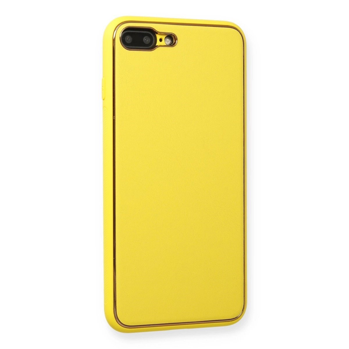 İphone 7 Plus Kılıf Coco Deri Silikon Kapak - Sarı