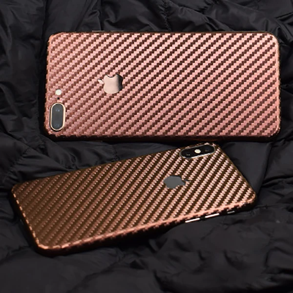 İphone 8 Plus Parlak Karbon Fiber Telefon Kaplaması Arka Sticker-(1903)