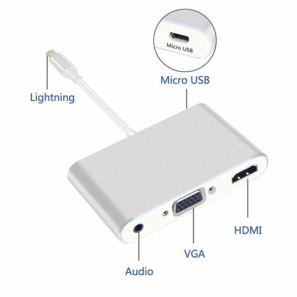İPhone İPad P32 Hdmi Vga Av Audio Dönüştürücü Adaptör-(1903)