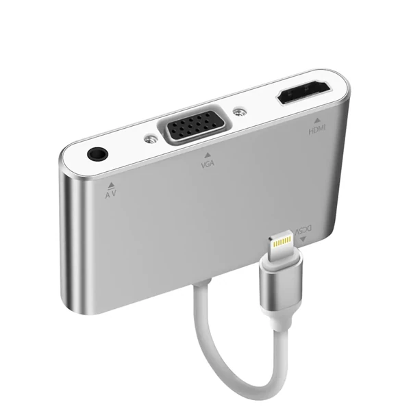 İPhone İPad P32 Hdmi Vga Av Audio Dönüştürücü Adaptör-(1903)