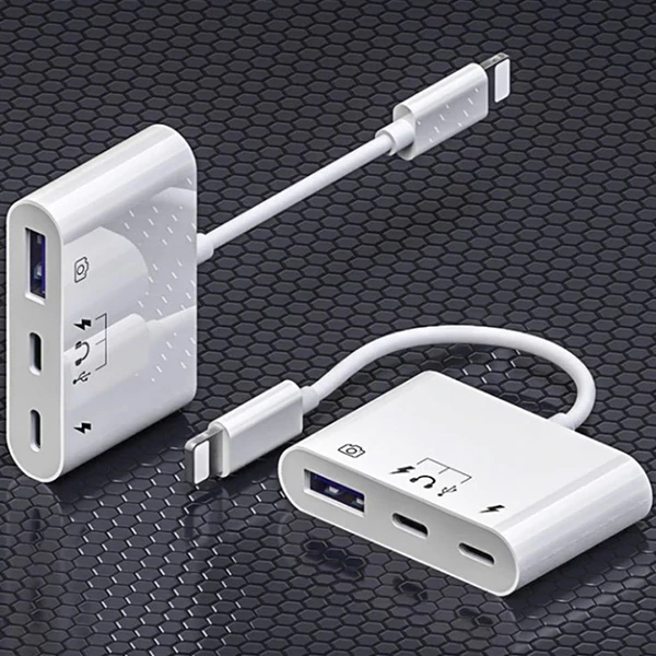 İPhone-Otg Hub -Usb Type C To Kulaklık ve Usb Kamera Okuyucu Otg-(1903)