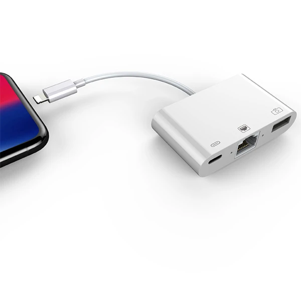 İPhone/İPad 3İN1 Ethernet RJ45 Ve Usb Kamera Adaptörü NK107-(1903)