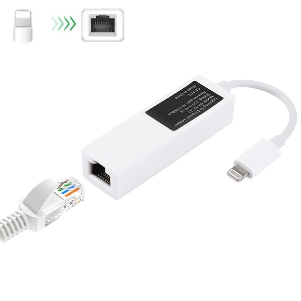 İPhone/İPad Lightning To Ethernet RJ45 Adaptörü NK107A1-(1903)