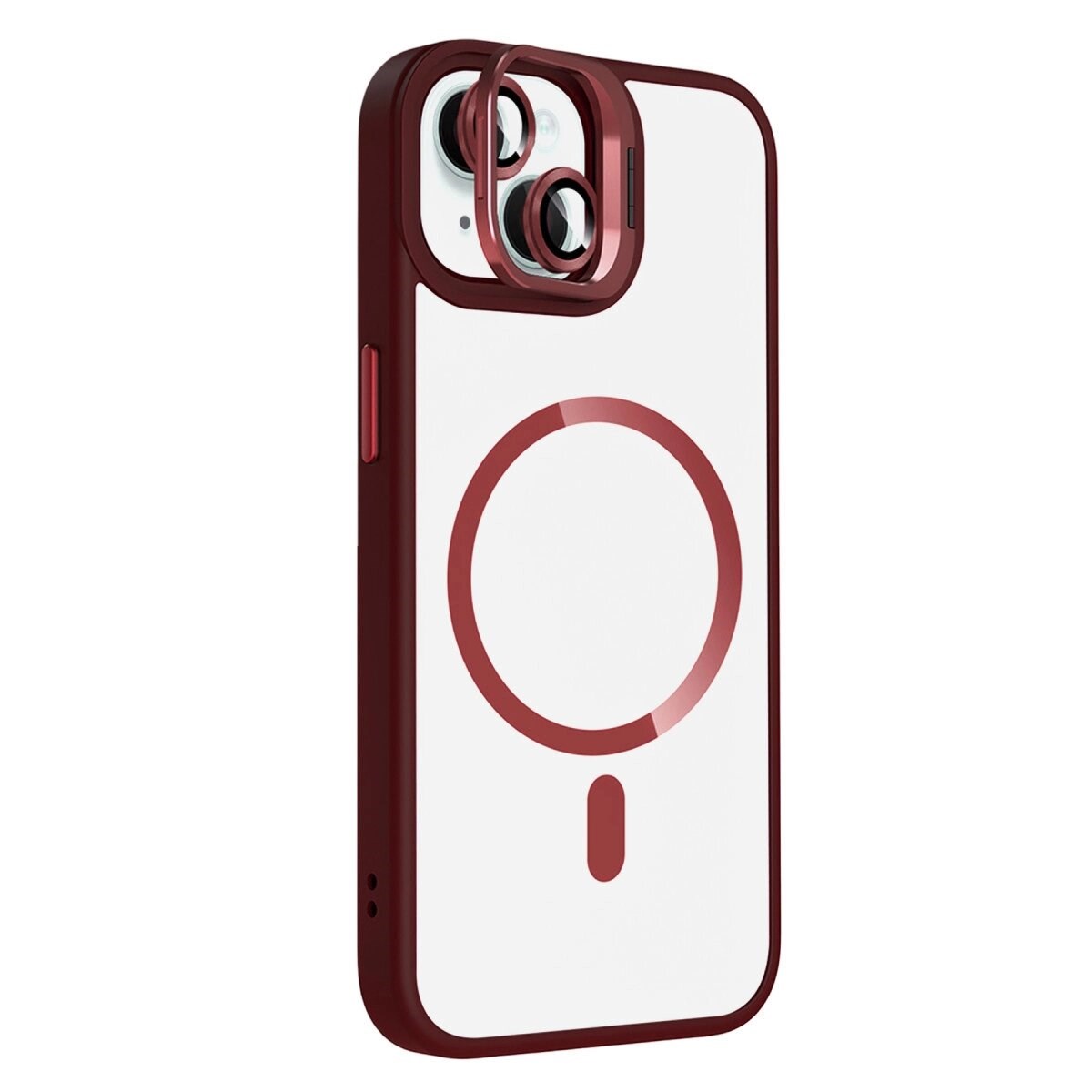 Joko Apple İphone 13 Remim Lensli Magsafe Standlı Kapak - Bordo
