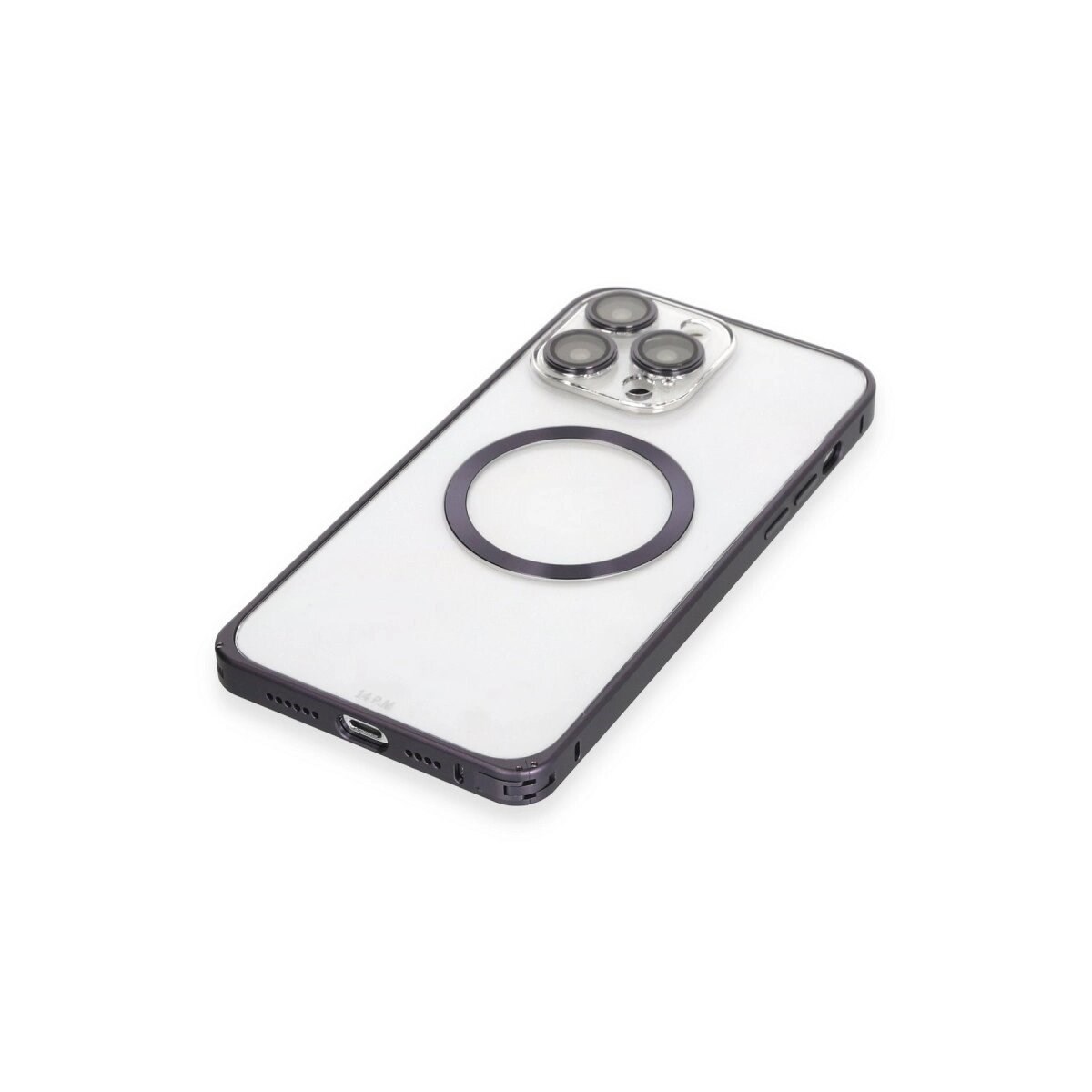 Joko Apple İphone 14 Pro Kılıf Metal Bumper Magneticsafe Kapak - Derin Mor