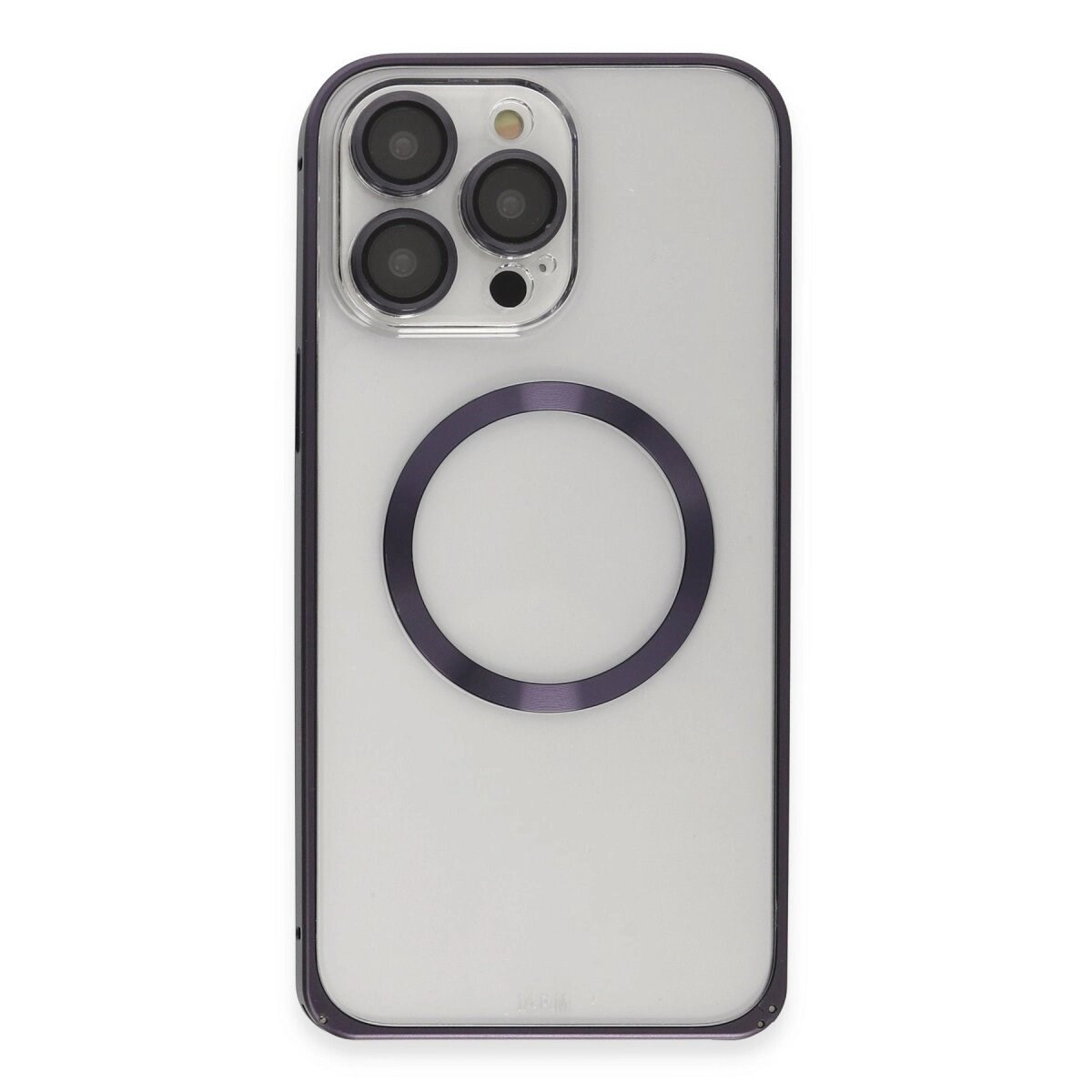 Joko Apple İphone 14 Pro Kılıf Metal Bumper Magneticsafe Kapak - Derin Mor