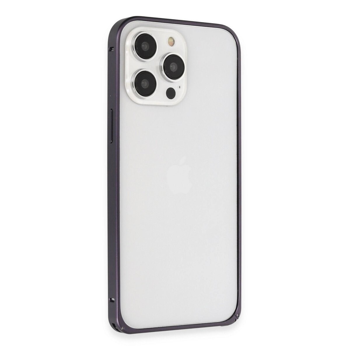 Joko Apple İphone 14 Pro Kılıf Metal Bumper Magneticsafe Kapak - Derin Mor