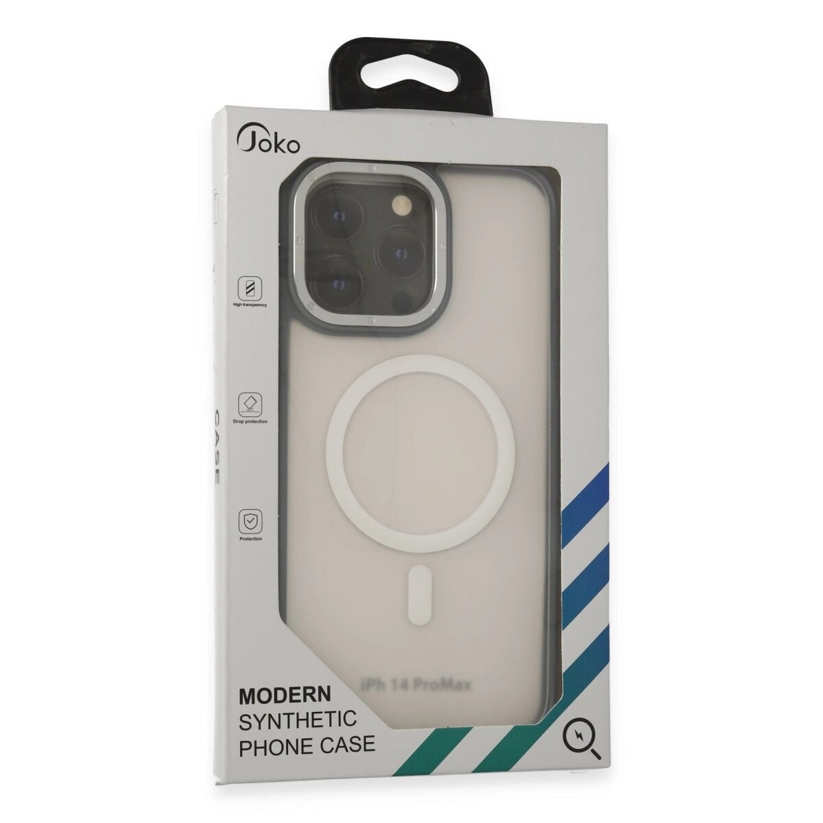 Joko Apple İphone 14 Pro Max Kılıf Rocky Magsafe Kapak - Siyah-kırmızı