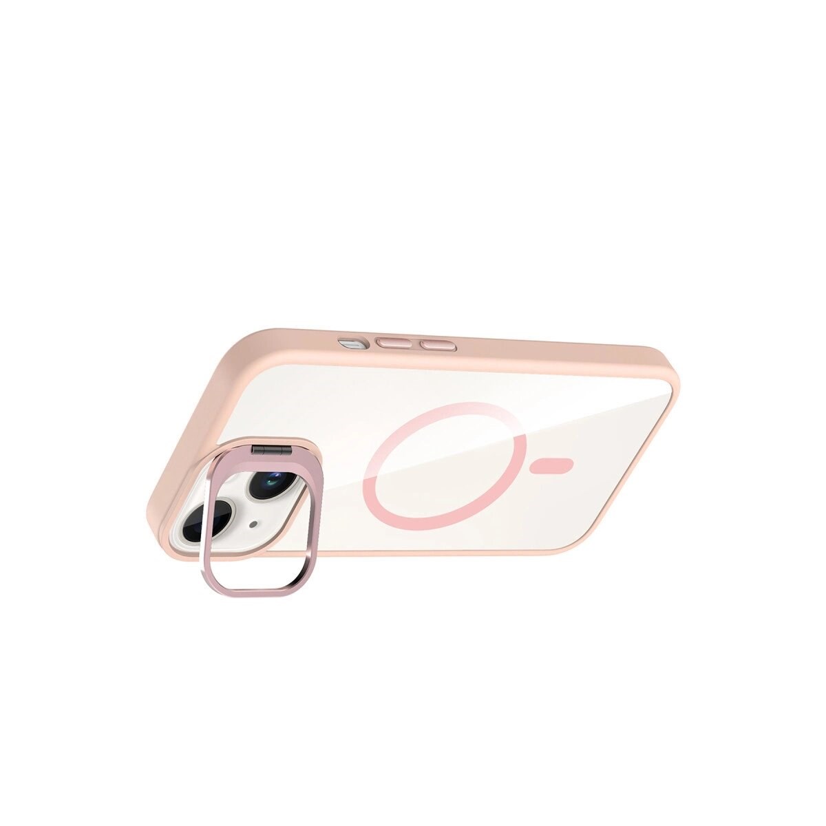 Joko Apple İphone 14 Remim Lensli Magsafe Standlı Kapak - Pembe