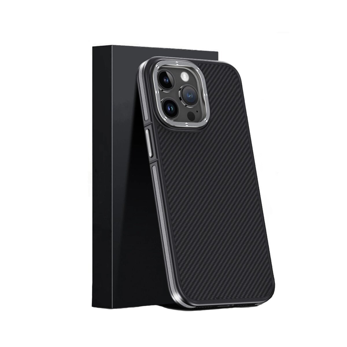 Joko Apple İphone 15 Pro Kılıf Aramid 600d Kevlar Karbon Fiber Magsafe Kapak - Gri