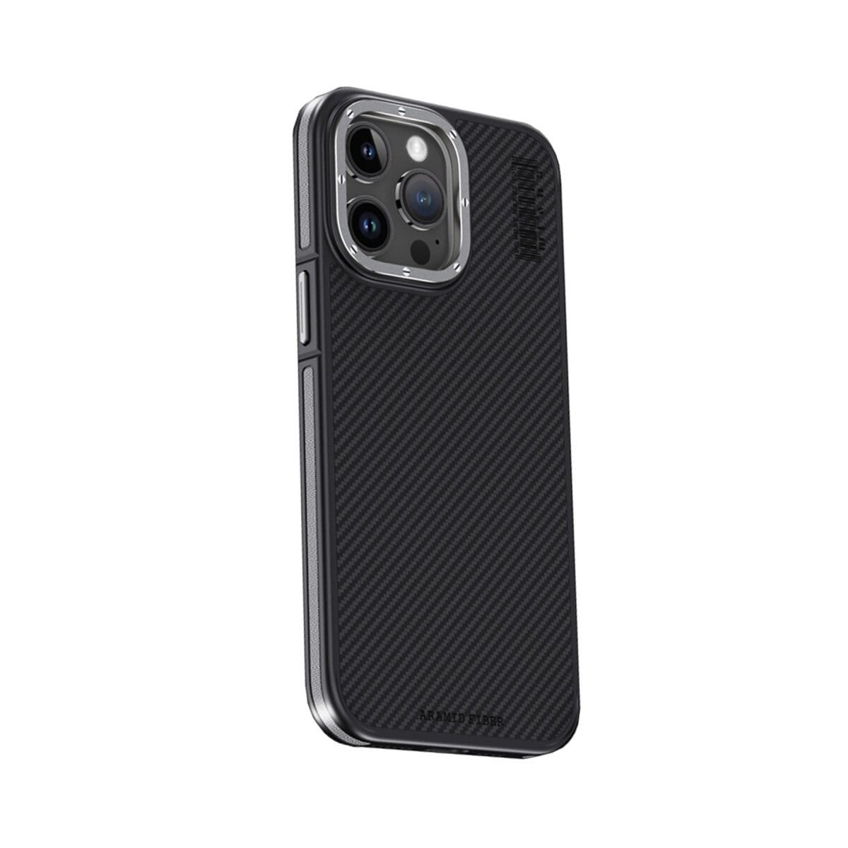 Joko Apple İphone 15 Pro Kılıf Aramid 600d Kevlar Karbon Fiber Magsafe Kapak - Gri