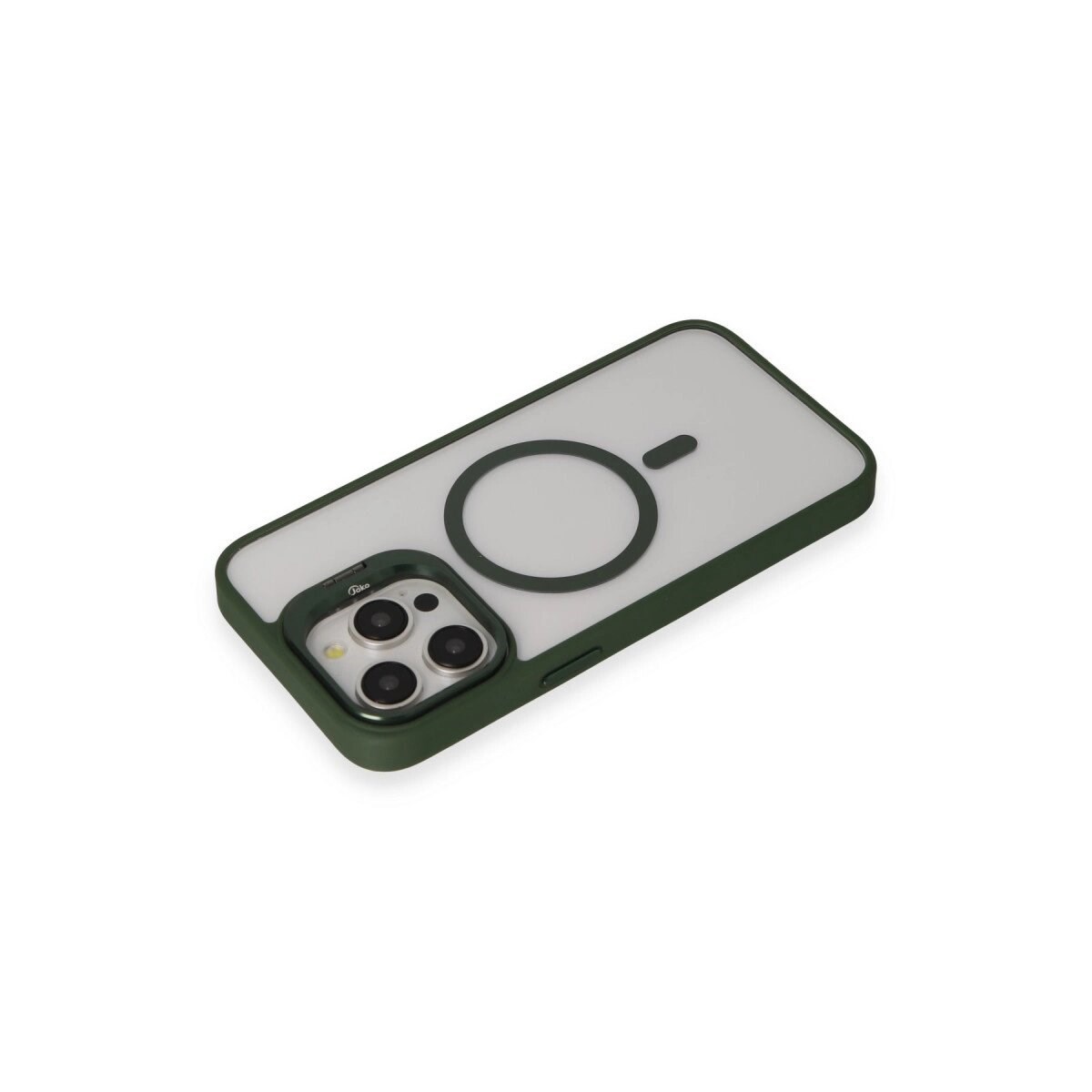 Joko Apple İphone 15 Pro Kılıf Roblox Lens Magsafe Standlı Kapak - Koyu Yeşil