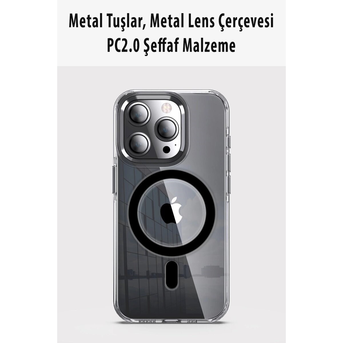 Joko Apple İphone 15 Pro Max Kılıf Crystal Magsafe Kapak - Şeffaf