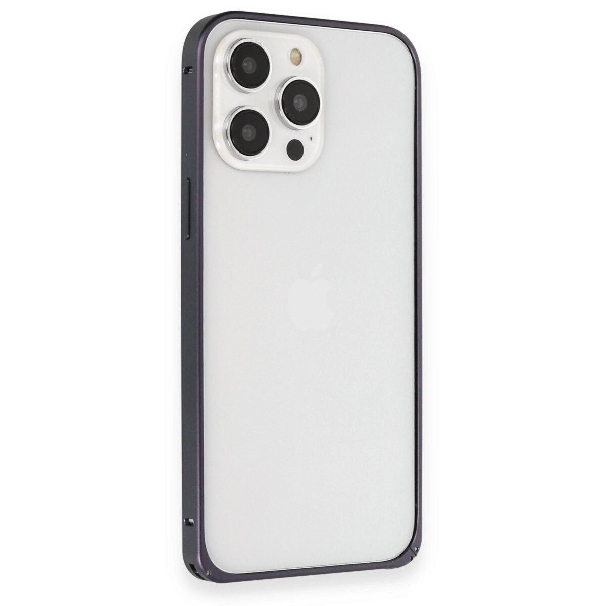 Joko Apple İphone 15 Pro Max Kılıf Metal Bumper Magneticsafe Kapak - Lacivert