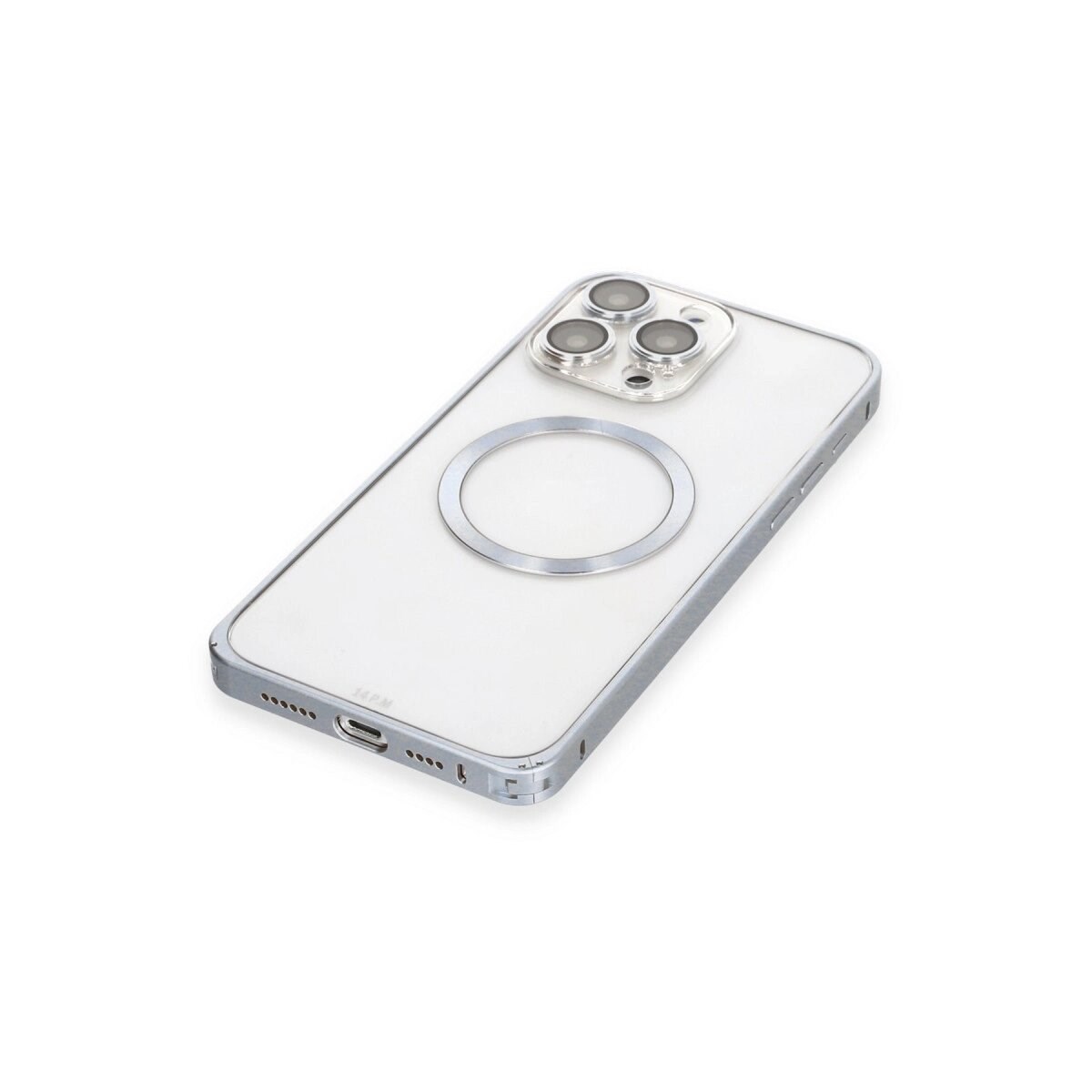 Joko Apple İphone 15 Pro Max Kılıf Metal Bumper Magneticsafe Kapak - Gri