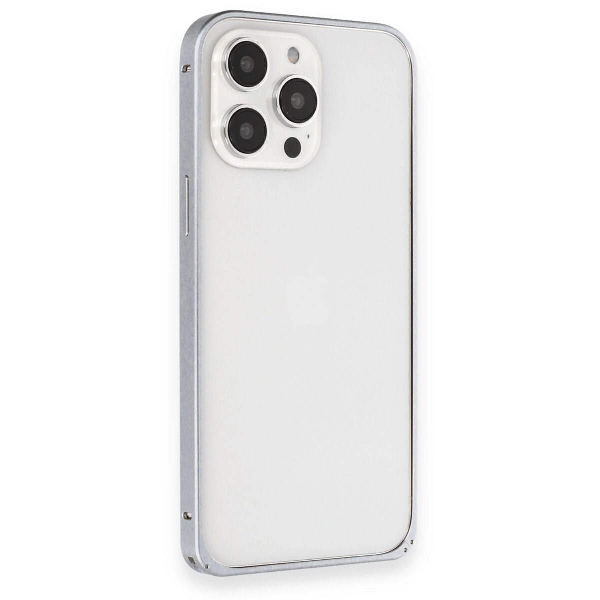 Joko Apple İphone 15 Pro Max Metal Bumper Mat Kapak - Gri
