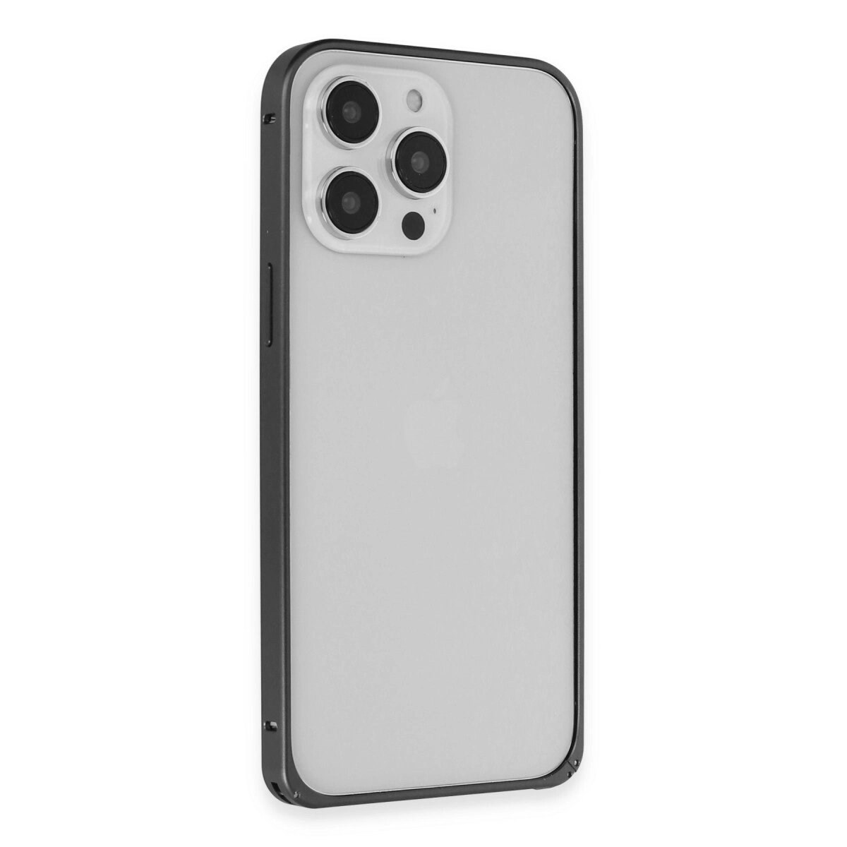 Joko Apple İphone 15 Pro Metal Bumper Mat Kapak - Siyah