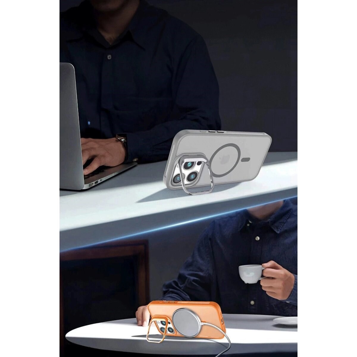 Joko Apple İphone 16 Plus Flet Lens Magsafe Kapak - Lacivert