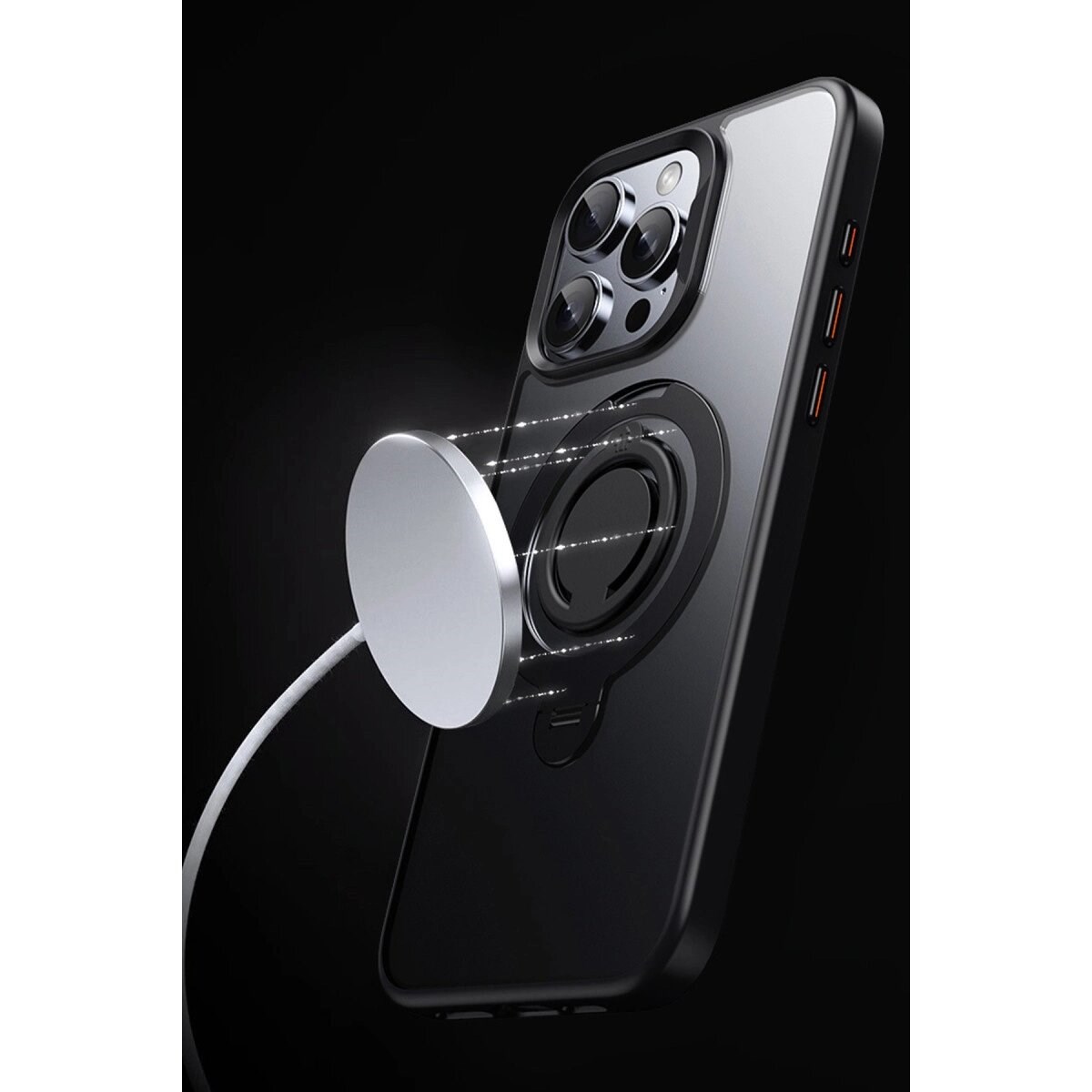 Joko Apple İphone 16 Pro Max Avatar 360 Dönen Magsafe Kapak - Siyah
