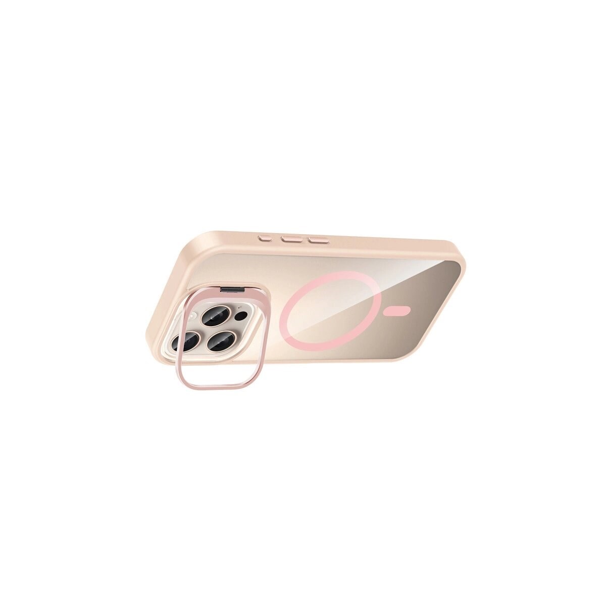 Joko Apple İphone 16 Pro Max Remim Lensli Magsafe Standlı Kapak - Pembe