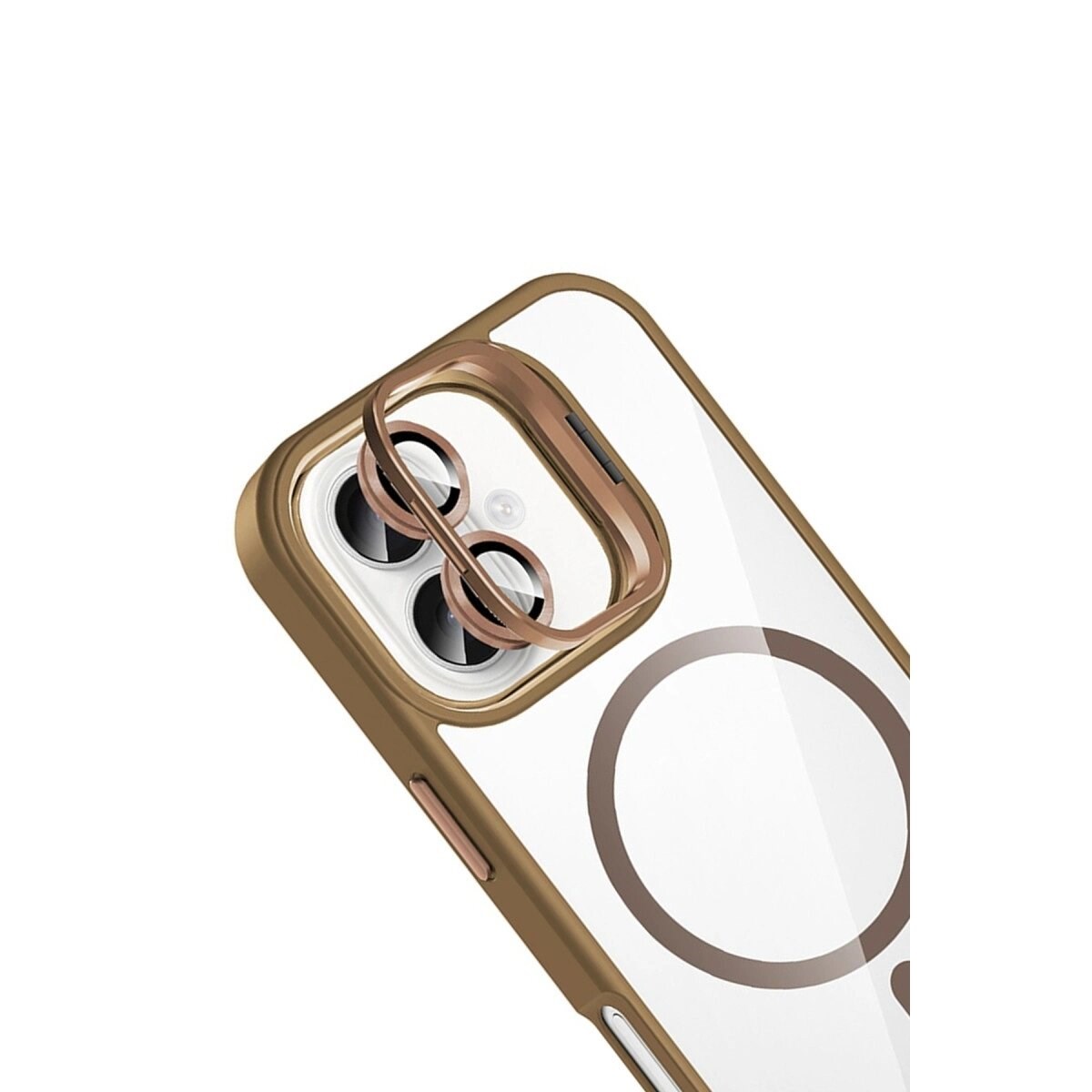 Joko Apple İphone 17 Remim Lensli Magsafe Standlı Kapak - Kahverengi