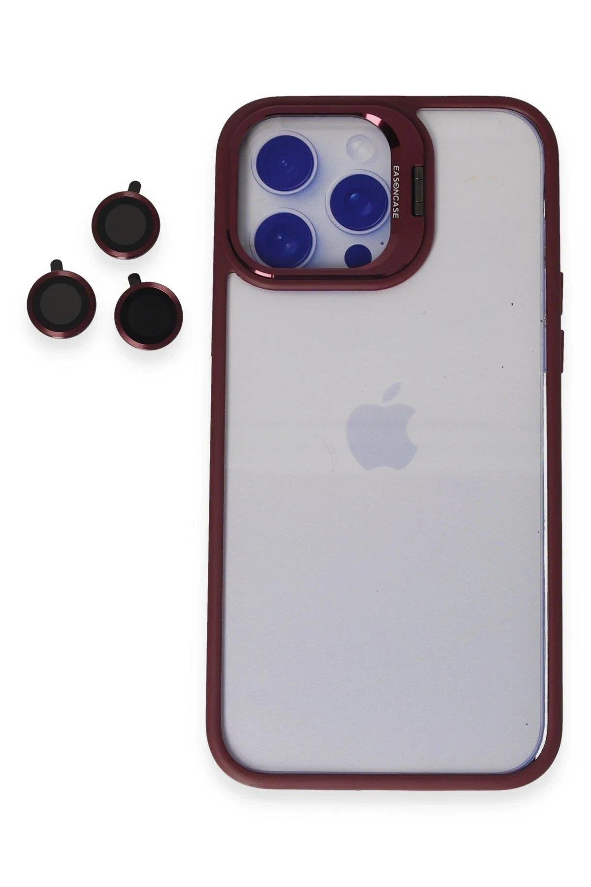 Joko iPhone 13 Pro Max Kılıf Roblox Lens Standlı Kapak - Bordo