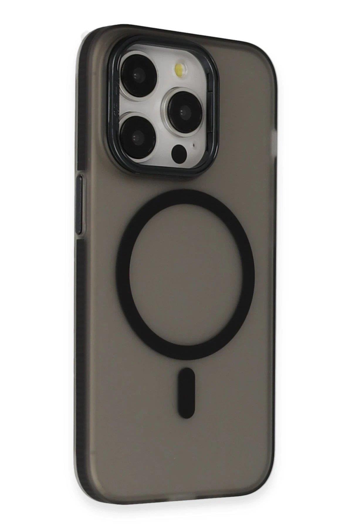 Joko iPhone 14 Pro Frost Standlı Magsafe Kapak - Siyah