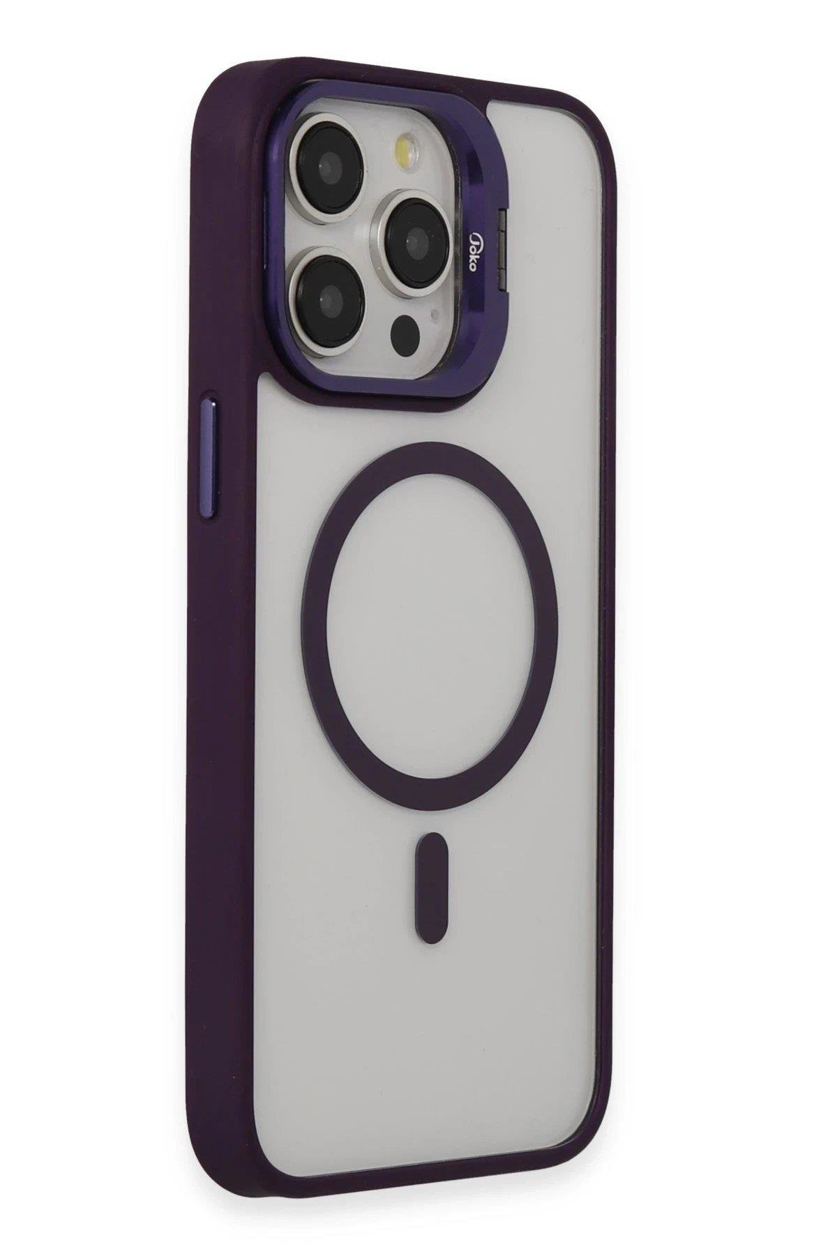 Joko iPhone 14 Pro Max Kılıf Roblox Lens Magsafe Standlı Kapak - Derin Mor