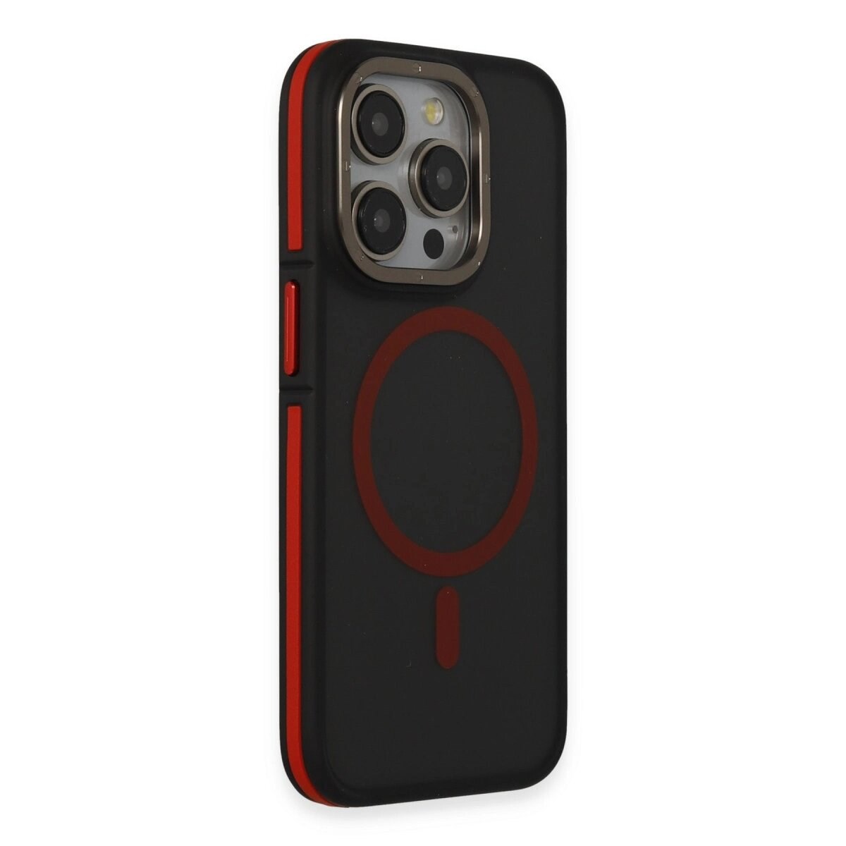 Joko İphone 15 Pro Max Rocky Magsafe Kapak - Siyah-kırmızı