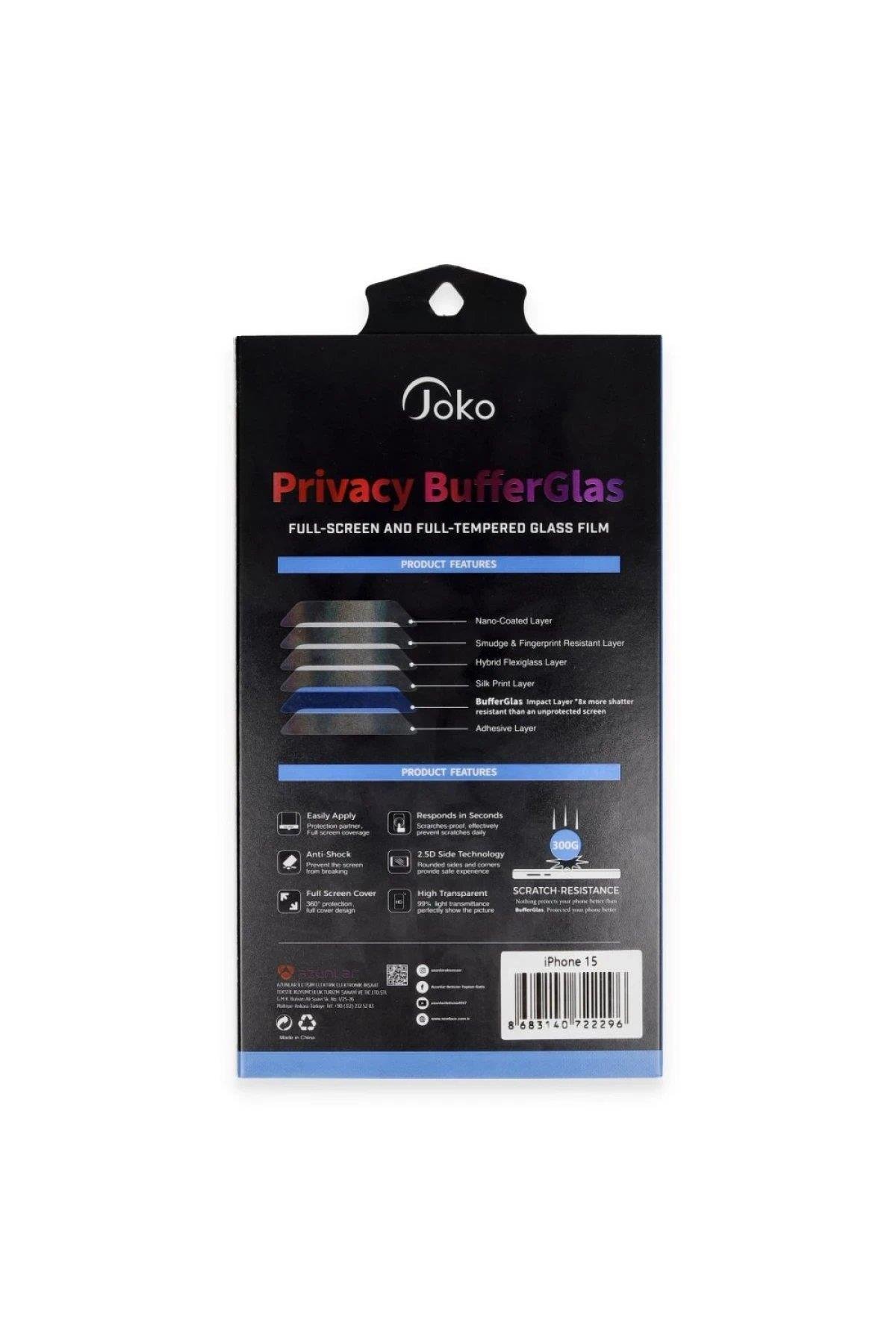 Joko iPhone 16 Pro Max Buffer Hayalet Cam Ekran Koruyucu - Siyah