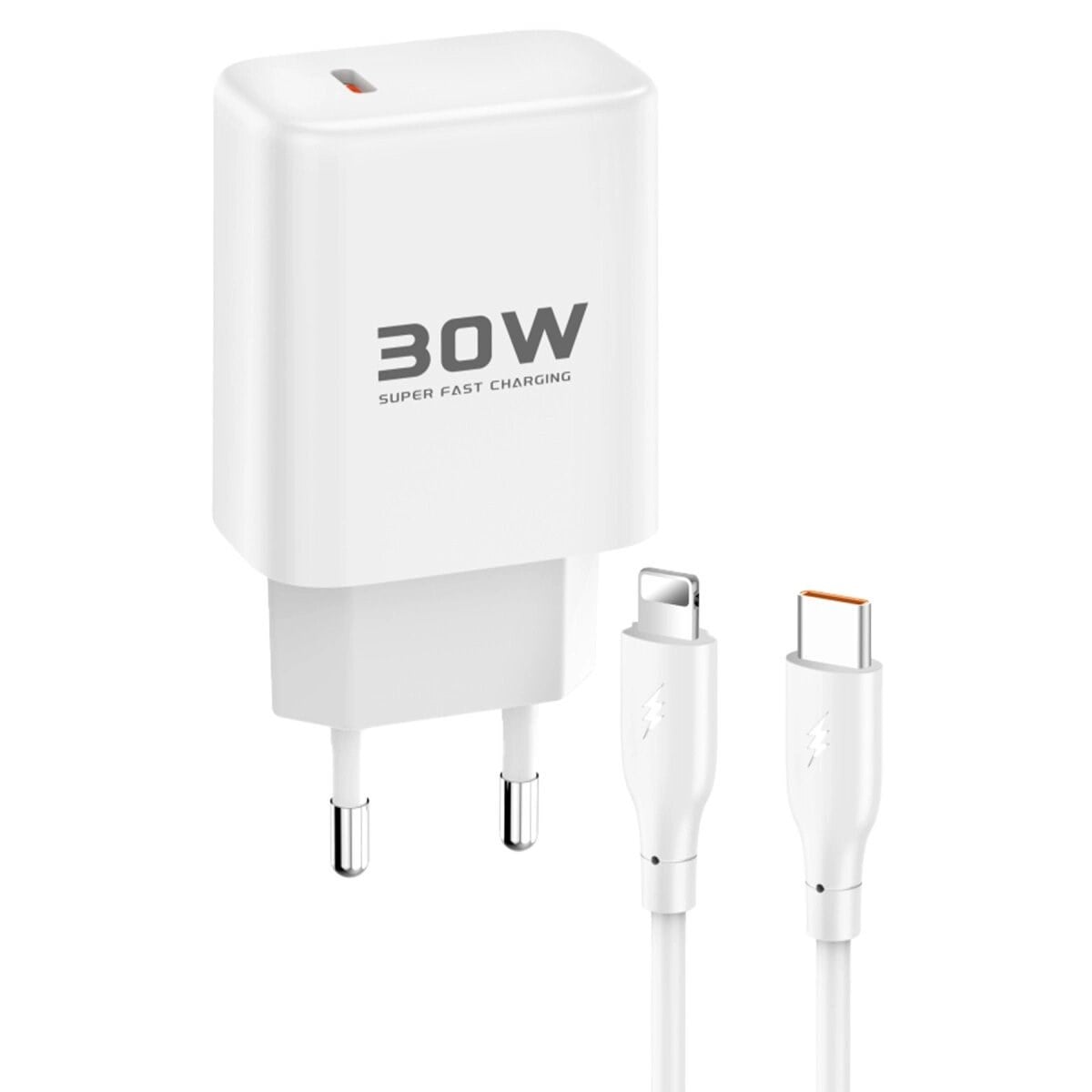 Joko Jk89 30w Type-c Çıkışlı Ekstra Dc66 1m Type-c To Lightning  Kablolu Pd Şarj Cihazı - Beyaz