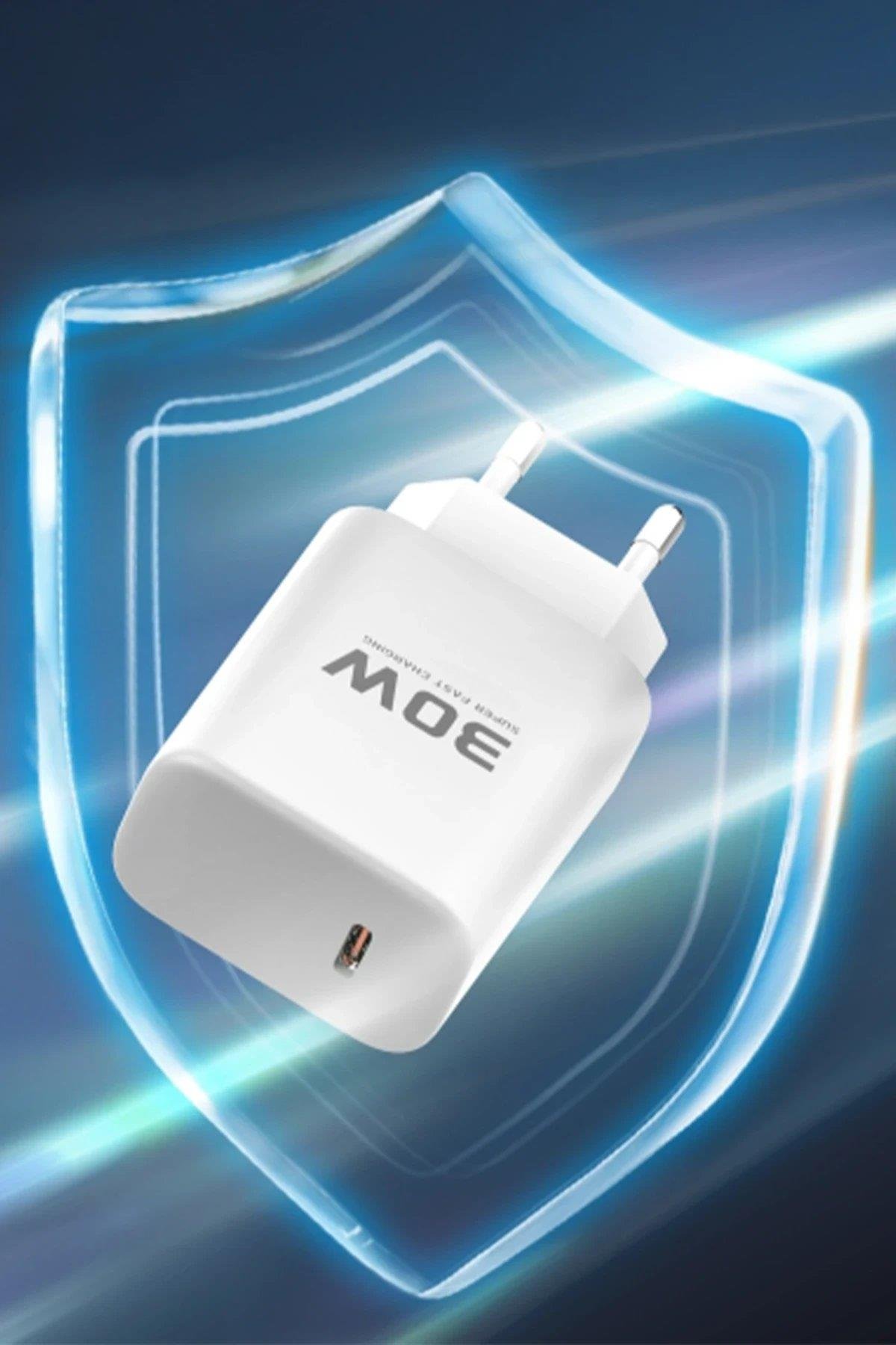 Joko JK89 30W Type-C Çıkışlı Ekstra DC66 1M Type-C to Lightning  Kablolu PD Şarj Cihazı - Beyaz