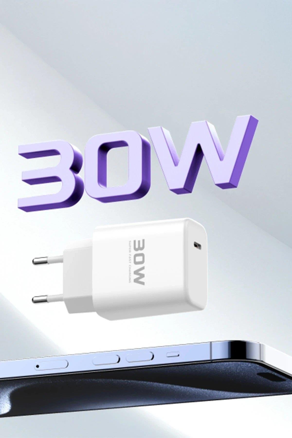 Joko JK89 30W Type-C Çıkışlı Ekstra DC67 1M Type-C to Type-C Kablolu PD Şarj Cihazı - Beyaz