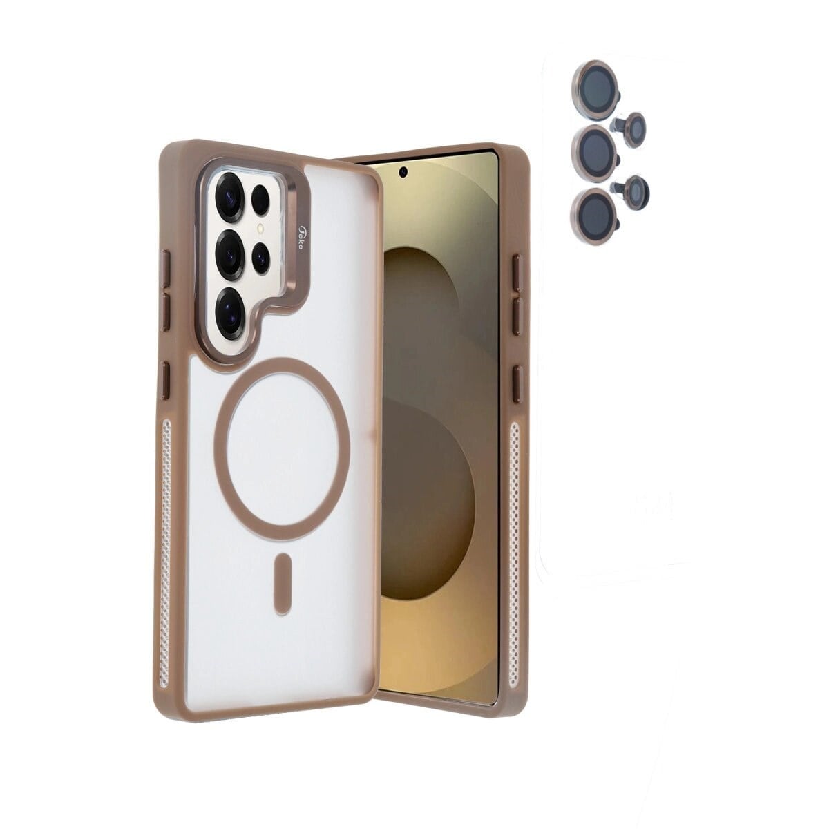 Joko Samsung Galaxy S25 Ultra Flet Lens Magsafe Kapak - Gold