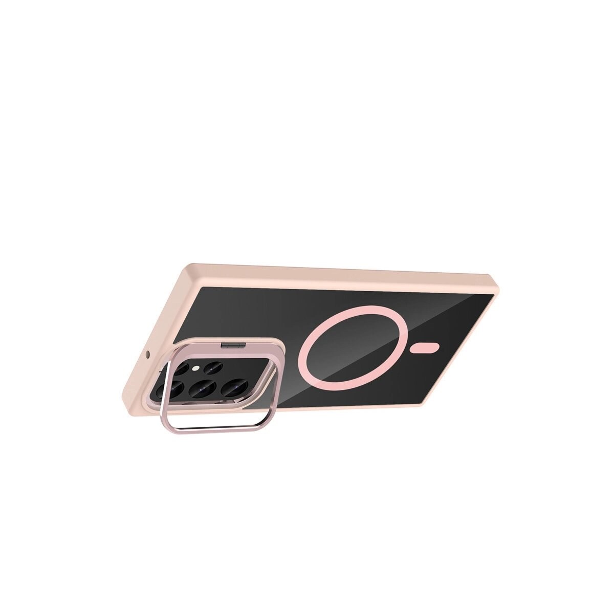 Joko Samsung Galaxy S25 Ultra Remim Lensli Magsafe Standlı Kapak - Pembe