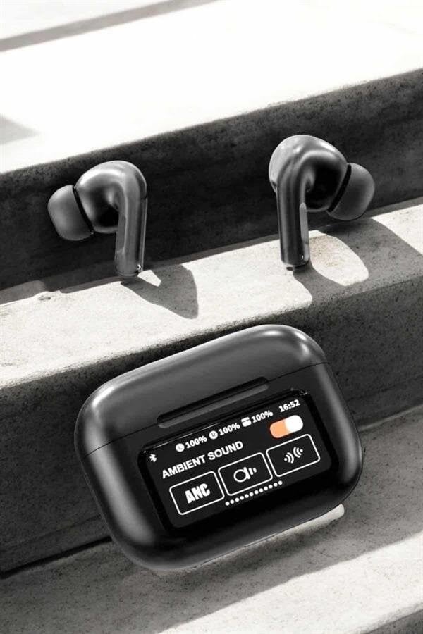 Kablosuz Bluetooth Kulaklık Ekranlı Uzun Şarj Süreli ANC Destekli